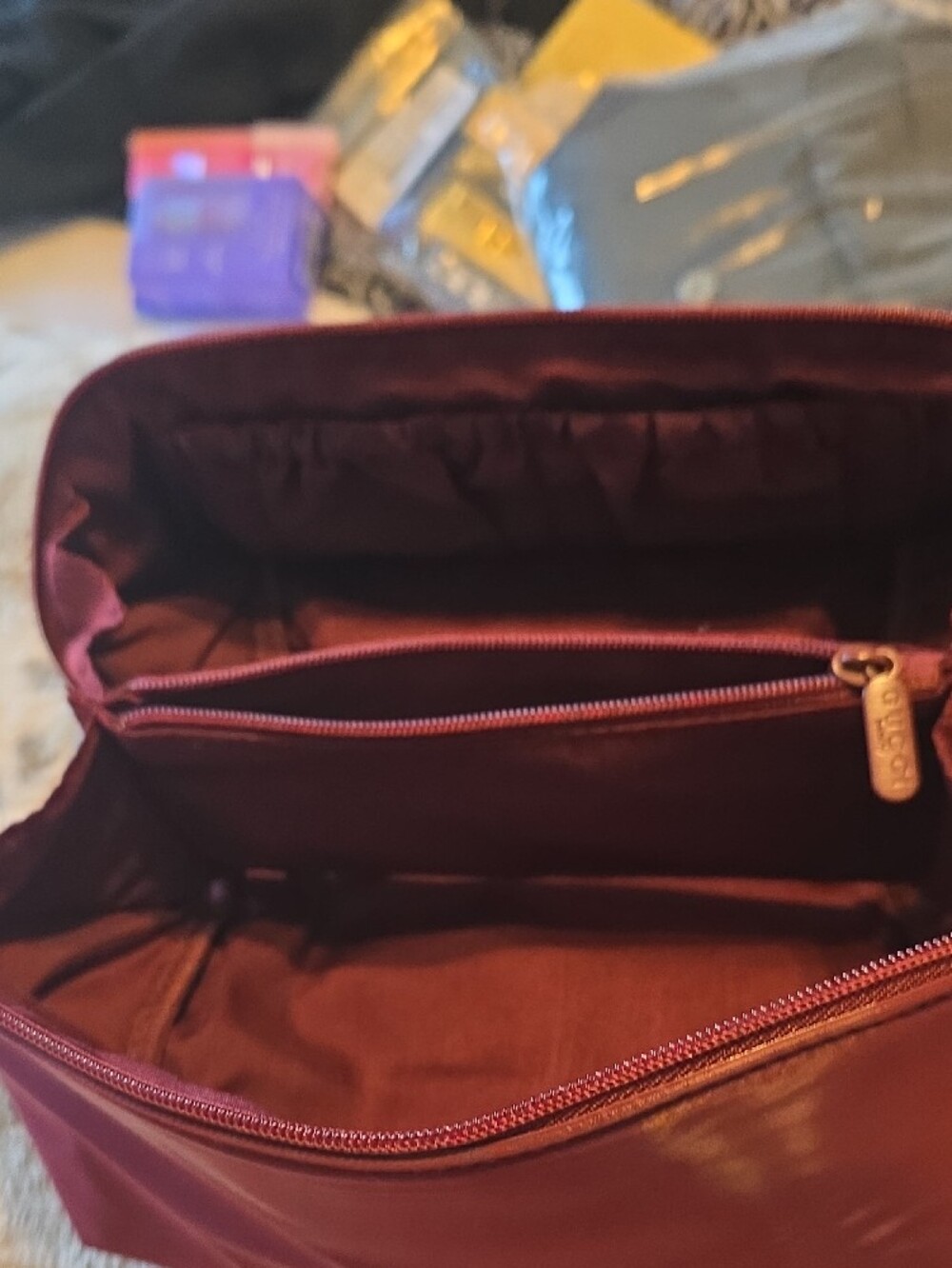 Gucci Beauty Burgundy Cosmetic Pouch - Picture 5 of 6